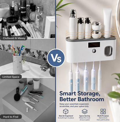 Smart Toothbrush Sanitizer with Automatic Toothpaste Dispenser -